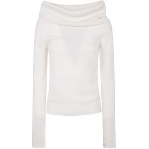 NUUR Off-the-Shoulder Cowl Neck Sweater Women WHITE Sweaters & Knitwear